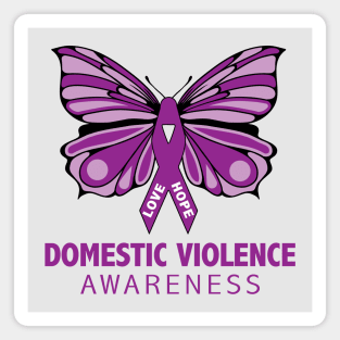 Domestic Violence Awareness Purple Butterfly Ribbon Magnet